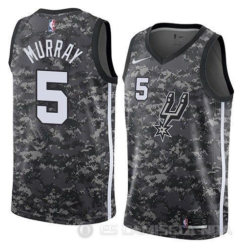 Camiseta Dejounte Murray #5 San Antonio Spurs Ciudad 2018 Gris - Haga un click en la imagen para cerrar
